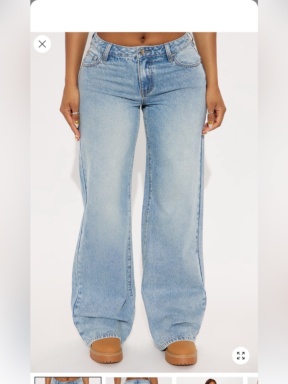 Fashion Nova low rise Light Wash Wide Leg Jeans